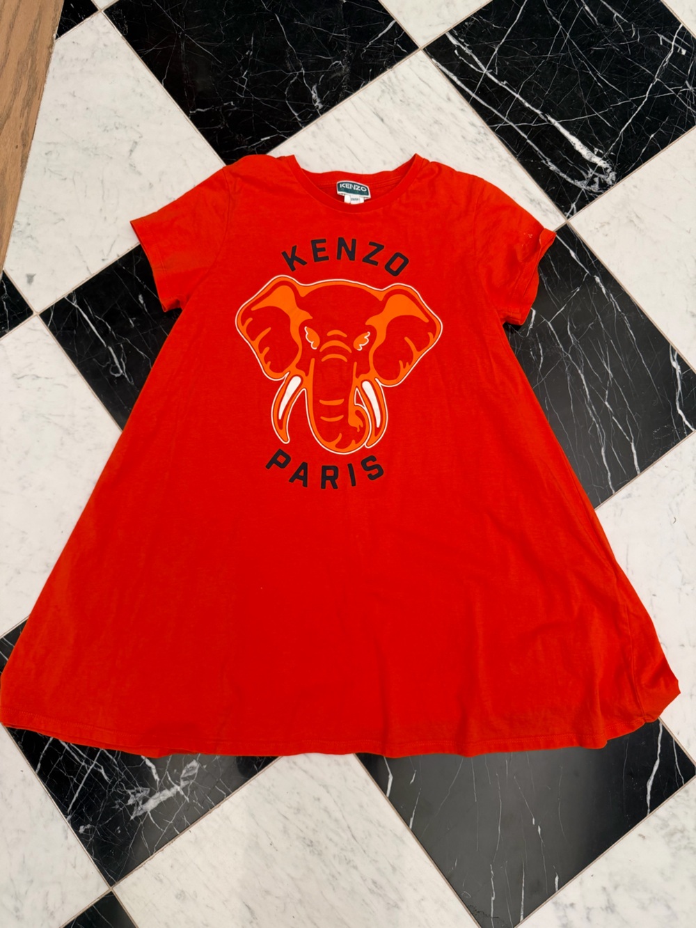 Kenzo orange Kids Elephant Logo Dress